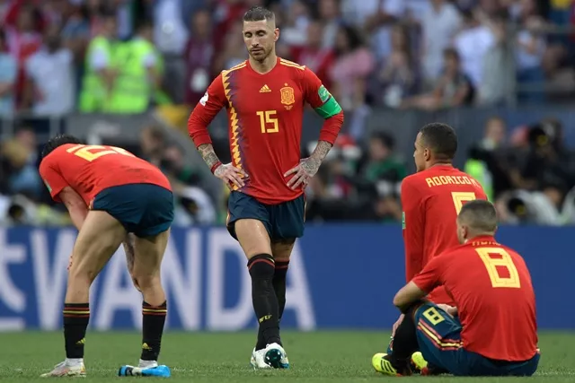 the likes of skipper sergio ramos and midfield legend andres iniesta were playing in their last world cup for spain photo afp the likes of skipper sergio ramos and midfield legend andres iniesta were playing in their last world cup for spain photo afp