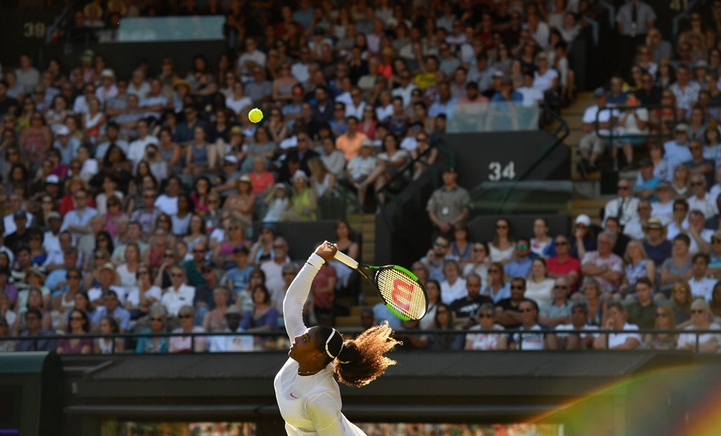 champion s return serena william s match against rus was her first at the all england club since lifting the 2016 title photo afp