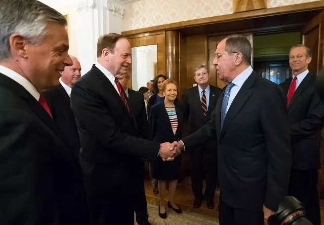 this handout picture taken and released on july 3 2018 by russian ministry of foreign affairs shows russian foreign minister sergei lavrov r meeting with us senator richard shelby and members of a us congressional delegation in moscow photo afp this handout picture taken and released on july 3 2018 by russian ministry of foreign affairs shows russian foreign minister sergei lavrov r meeting with us senator richard shelby and members of a us congressional delegation in moscow photo afp
