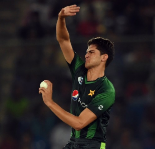 shaheen afridi picked up three wickets to help pakistan defeat australia in the tri series photo afp