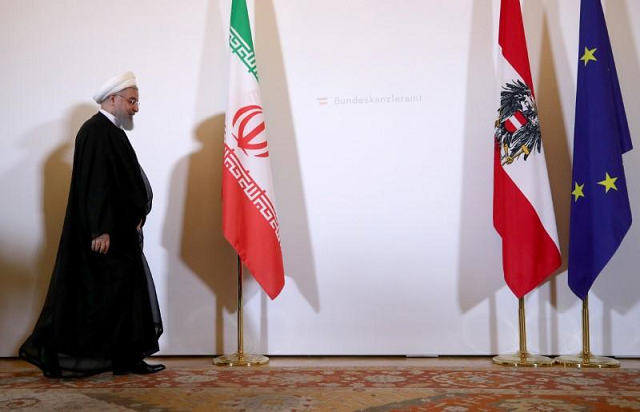 iran 039 s president hassan rouhani arrives at the austrian chancellery in vienna austria july 4 2018 photo reuters