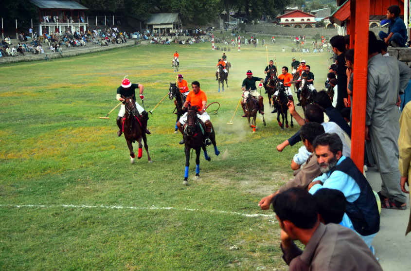 a polo match in chitral at chitral polo ground photo express