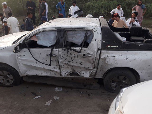 the convoy was targeted with explosives planted on a motorcycle in its path photo express