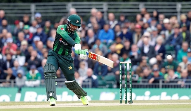 fakhar zaman scored 91 runs off 46 balls in the final of the t20i tri series against australia photo afp