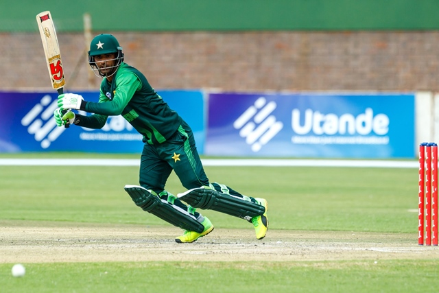 pakistan opener fakhar zaman plays a shot during his 91 run knock against australia in harare photo afp