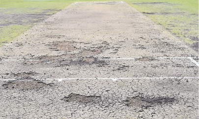 lcca ground pitch dug up by unidentified men in lahore lcca ground pitch dug up by unidentified men in lahore