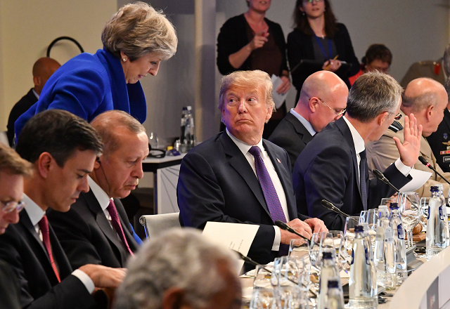 trump heads to britain on thursday where the government is in crisis over brexit photo afp