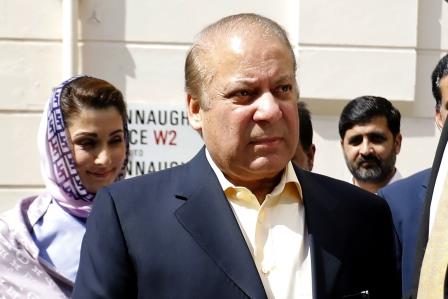 former prime minister nawaz sharif arrives at his office in central london photo afp