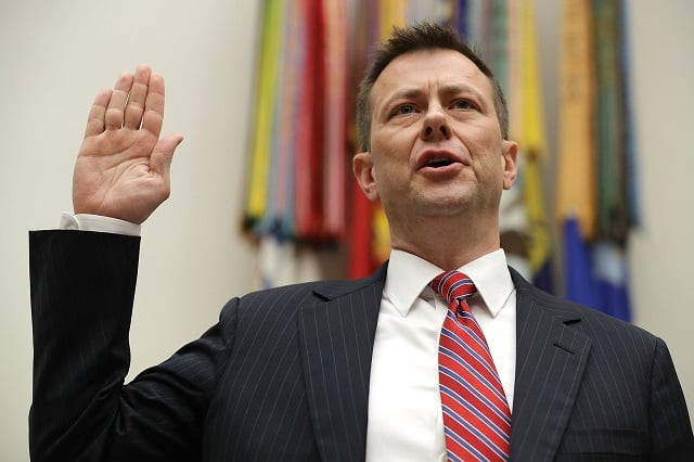 deputy assistant fbi director peter strzok is sworn in before a joint committee hearing of the house judiciary and oversight and government reform committees in the rayburn house office building on capitol hill july 12 2018 in washington dc photo afp