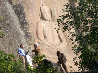 buddha statue restored in swat buddha statue restored in swat