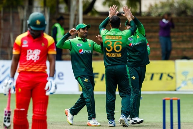 pakistan take 1 0 lead in five match odi series with massive win over zimbabwe photo afp pakistan take 1 0 lead in five match odi series with massive win over zimbabwe photo afp