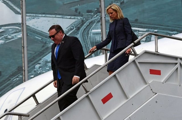 us secretary of state mike pompeo l and us homeland security secretary kirstjen nielsen disembark from their plane in mexico city photo afp us secretary of state mike pompeo l and us homeland security secretary kirstjen nielsen disembark from their plane in mexico city photo afp