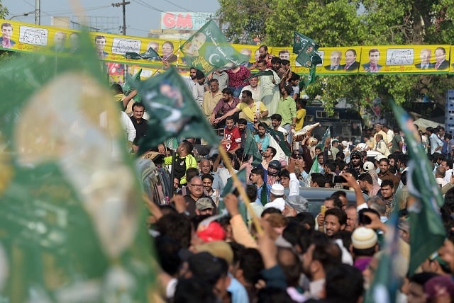 supporters of ousted prime minister nawaz sharif take part in a march photo afp