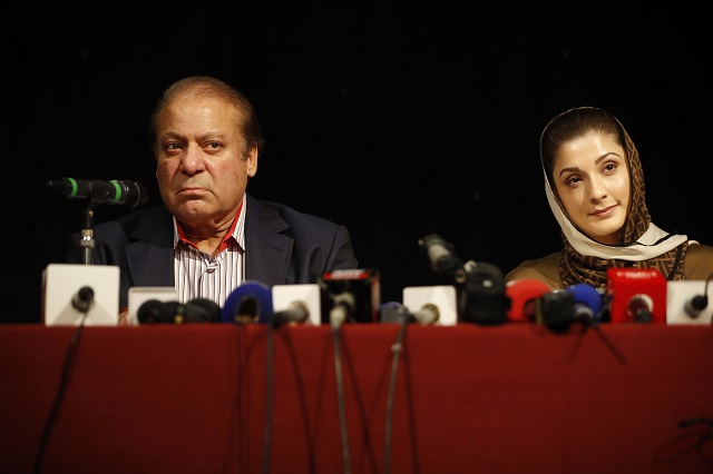 nawaz sharif maryam nawaz address a press conference in london photo afp