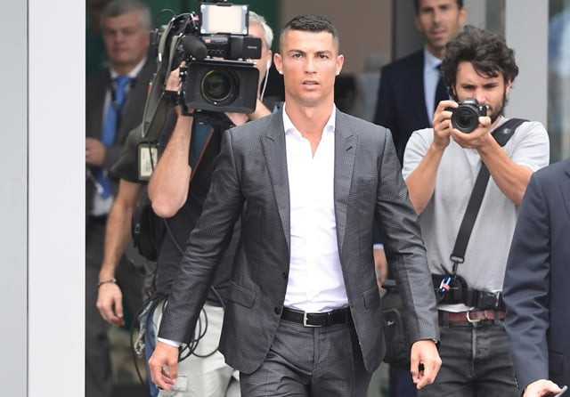 portuguese attacker cristiano ronaldo c arrives on july 16 at the juventus medical center at the alliance stadium in turin cristiano ronaldo arrived in turin ahead of his official unveiling as juventus 039 superstar summer signing on july 17 photo afp portuguese attacker cristiano ronaldo c arrives on july 16 at the juventus medical center at the alliance stadium in turin cristiano ronaldo arrived in turin ahead of his official unveiling as juventus 039 superstar summer signing on july 17 photo afp