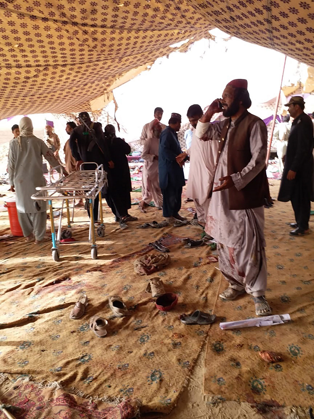 victims in blood smeared clothes were taken to hospitals in mastung and quetta where they were greeted by tense crowds of mourners photo afp file