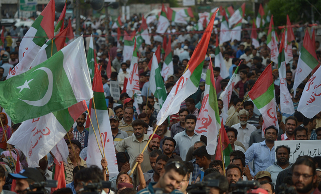 a scene at an mqm rally photo afp