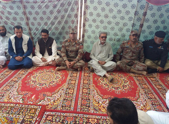 ig fc maj gen nadeem anjum meets family members of the martyrs in mastung photo express