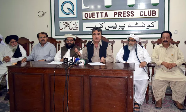 bnp m leader jahanzaib jamaldini along with jui f 039 s malik sikandar advocate and others during a joint news conference at the quetta press conference photo express bnp m leader jahanzaib jamaldini along with jui f 039 s malik sikandar advocate and others during a joint news conference at the quetta press conference photo express