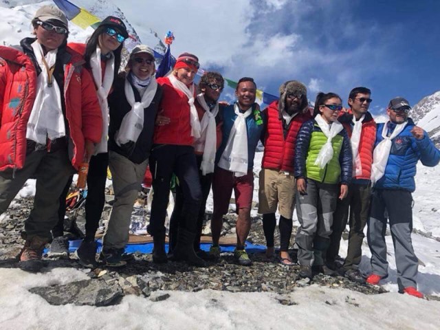 muhammad ali sadpara and intesh climb the peak of the world 039 s second highest mountain range photo courtesy the himalayan times