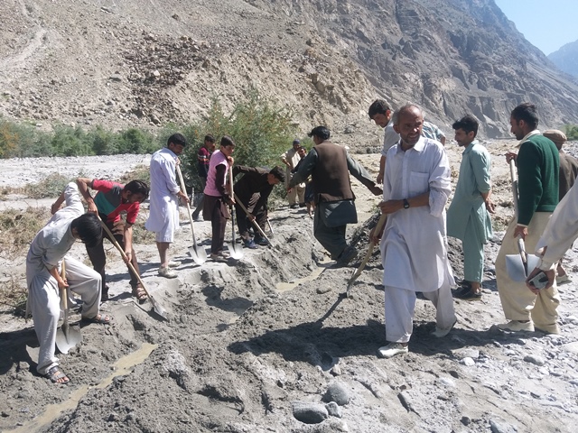 the avalanche triggered by a glacier melt had cut off the road to the remote badswat and adjoining four villages in ghizer valley of gilgit baltistan g b leaving hundreds of villagers stranded photo tahir rana