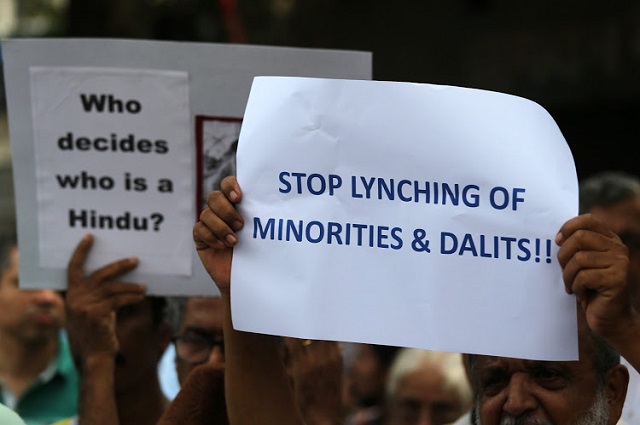 people protest against what they say are lynchings across india and the recent mob attack on indian politician swami agnivesh in mumbai india july 19 2018 photo reuters