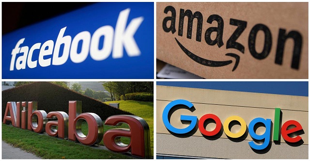 facebook amazon alibaba and google logos are seen in this combination photo from reuters files photo reuters