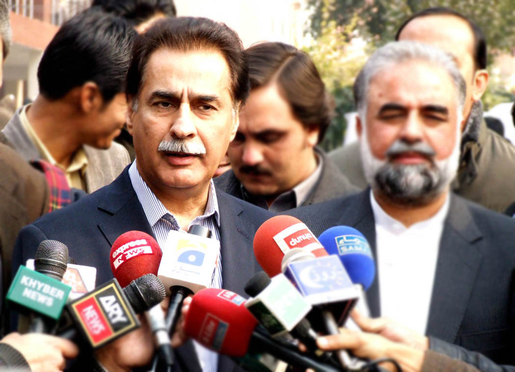 pml n leader ayaz sadiq adresses the media photo pid file