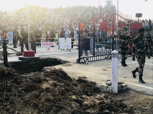 digging has started for the installation of new gates of the similar structures at wagah border photo express