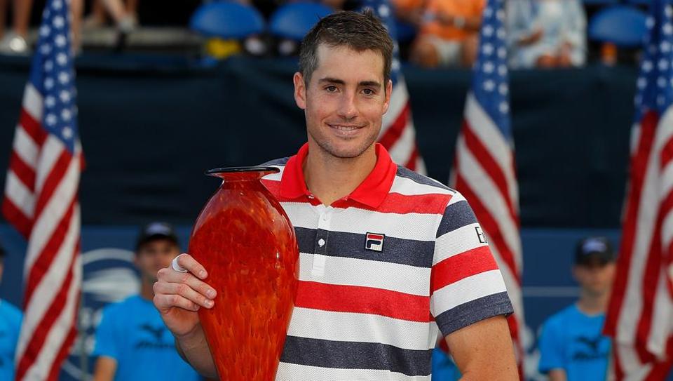 it was the 14th career title for isner who lost a marathon semi final 26 24 in the fifth set against kevin anderson at wimbledon a fortnight ago photo afp