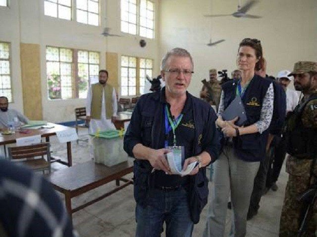 european union observers monitor elections in pakistan photo afp