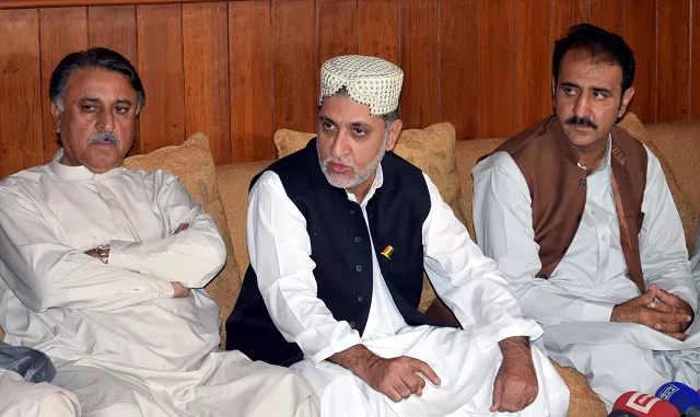 balochistan national party mengal chief mohammad akhtar mengal addresses a press conference in quetta photo express balochistan national party mengal chief mohammad akhtar mengal addresses a press conference in quetta photo express