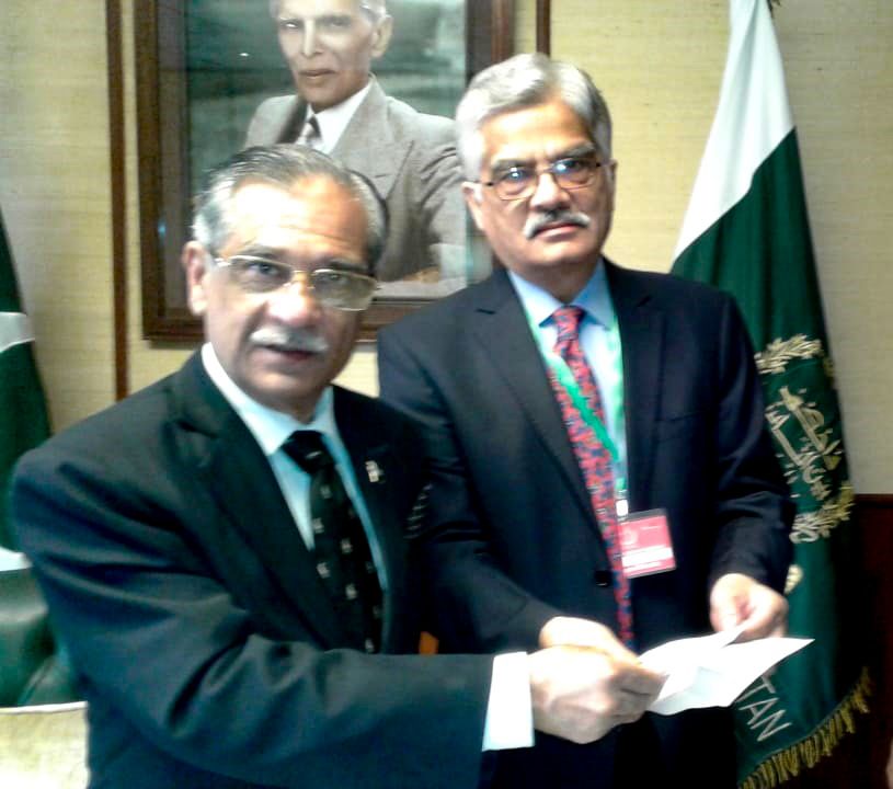 pemra chairman saleem baig with cjp mian saqib nisar photo express