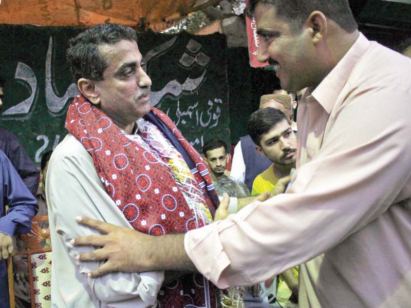 since his victory the pti winner has been receiving felicitations ajraks and other presents from lyari residents photos athar khan express