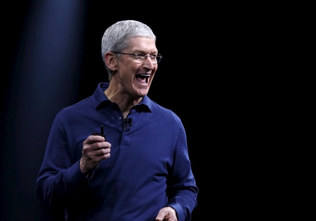 apple ceo tim cook delivers his keynote address at the worldwide developers conference in san francisco california june 8 2015 photo reuters