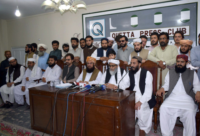 mma leaders hafiz hussain ahmed and maulana ghafoor haideri were cry foul the other day during a press conference in quetta photo express mma leaders hafiz hussain ahmed and maulana ghafoor haideri were cry foul the other day during a press conference in quetta photo express