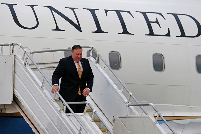 us secretary of state mike pompeo arrives at royal malaysian air force base in subang malaysia august 2 2018 photo reuters