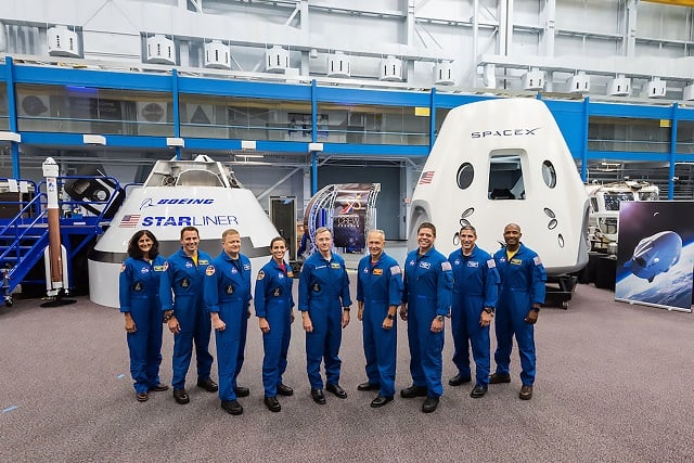 this handout photograph obtained august 3 2018 courtesy of nasa shows the first us astronauts who will fly on american made commercial spacecraft photo afp