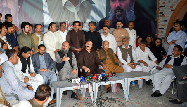 bap president jam kamal addresses a press conference general secretary manzoor kakar and other leaders of bap are also present photo express bap president jam kamal addresses a press conference general secretary manzoor kakar and other leaders of bap are also present photo express