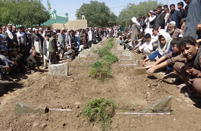 afghans take part in a burial ceremony of a suicide bombing in a shi 039 ite mosque in gardez paktia province afghanistan august 4 2018 photo reuters