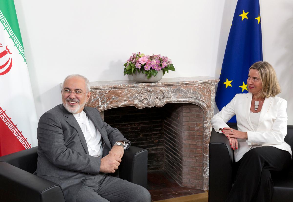 iran 039 s fm javad zarif attends a meeting with eu foreign policy chief mogherini in brussels photo reuters