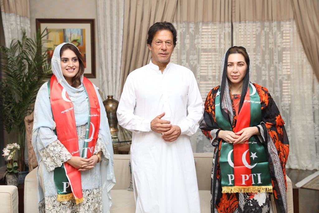 the new members of pti with chairperson imran khan photo pti official