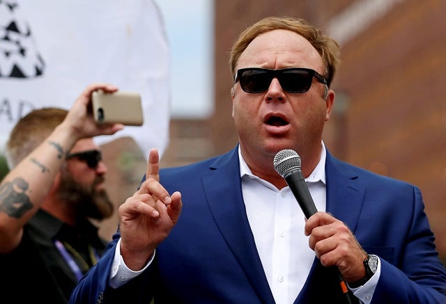 facebook says alex jones 039 pages were taken down for 039 glorifying violence which violates its graphic violence policy photo reuters file