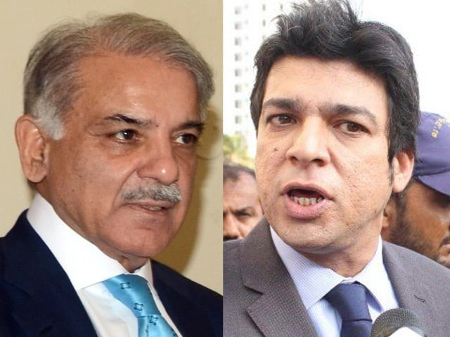 from left to right pml n president shehbaz sharif and pti leader faisal vawda photo file from left to right pml n president shehbaz sharif and pti leader faisal vawda photo file