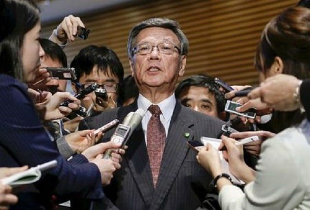 takeshi onaga during media talks photo reuters file takeshi onaga during media talks photo reuters file