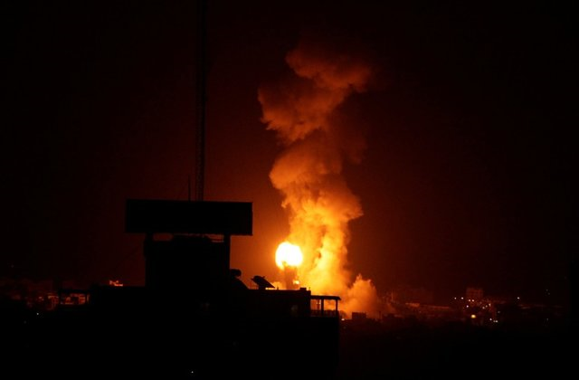 an explosion is seen during an israeli air strike in gaza august 9 2018 reuters ahmed zakot an explosion is seen during an israeli air strike in gaza august 9 2018 reuters ahmed zakot