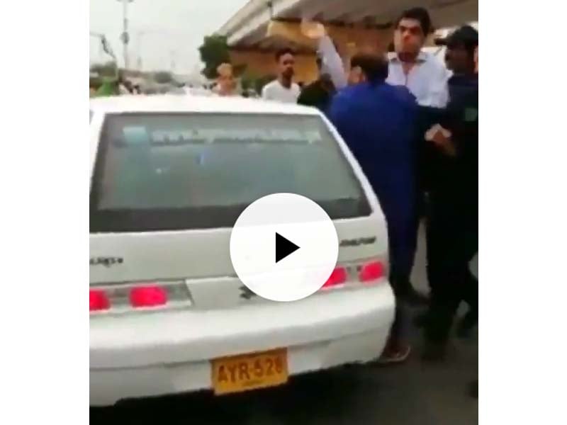 the pti lawmaker apologises for his actions saying the viral video does not show the motorist verbally abusing and pushing him screengrab