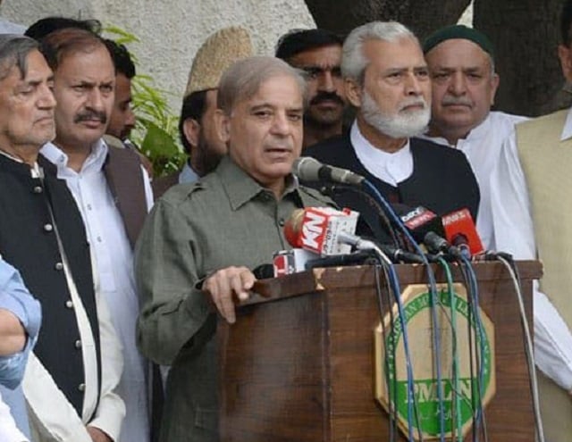 pml n president also pans wheeling and dealing in assemblies during his media interaction in lahore on tuesday photo nni