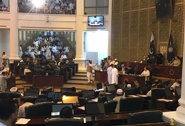 pml n lawmaker sardar yousuf polling his vote in the k p assembly photo express pml n lawmaker sardar yousuf polling his vote in the k p assembly photo express