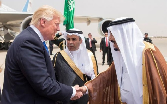 saudi arabia 039 s king salman bin abdulaziz al saud shakes hands with us president donald trump during a reception ceremony in riyadh saudi arabia photo reuters